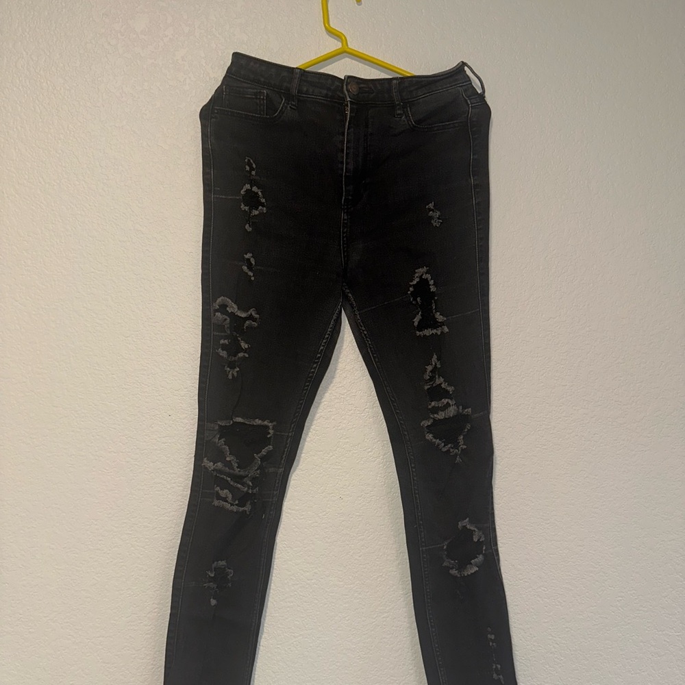 Hollister Black Distressed Skinny Jeans